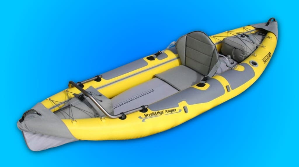 Advanced Elements StraitEdge™ Angler Inflatable Kayak - Entry-Level Fishing Kayak with Rod Holders, Bag & Pump