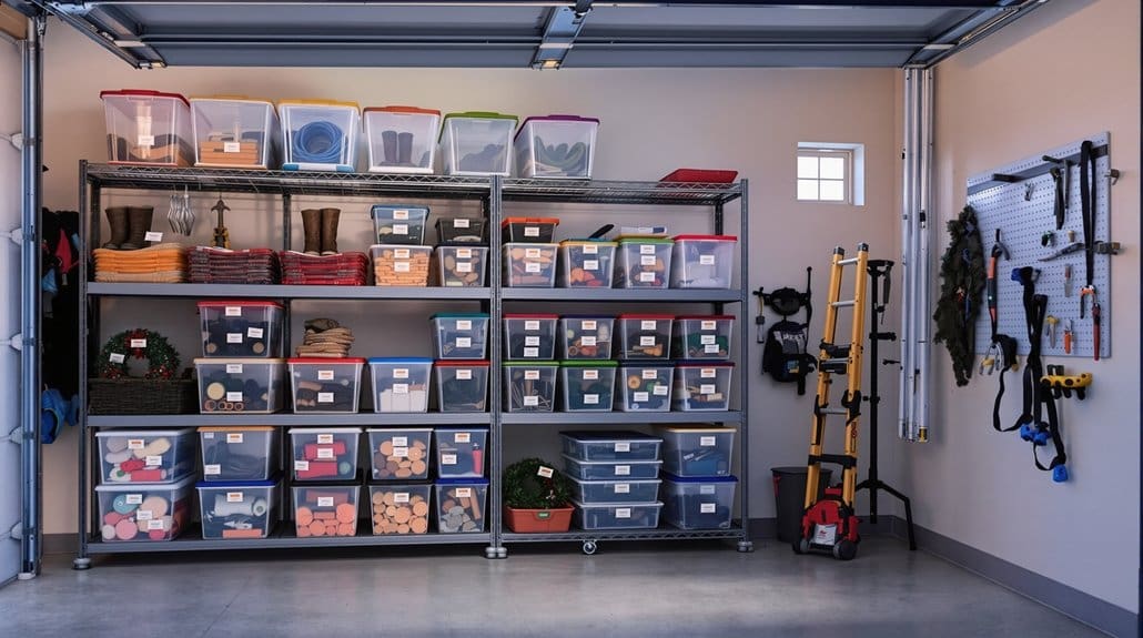clear labeled strap secured storage