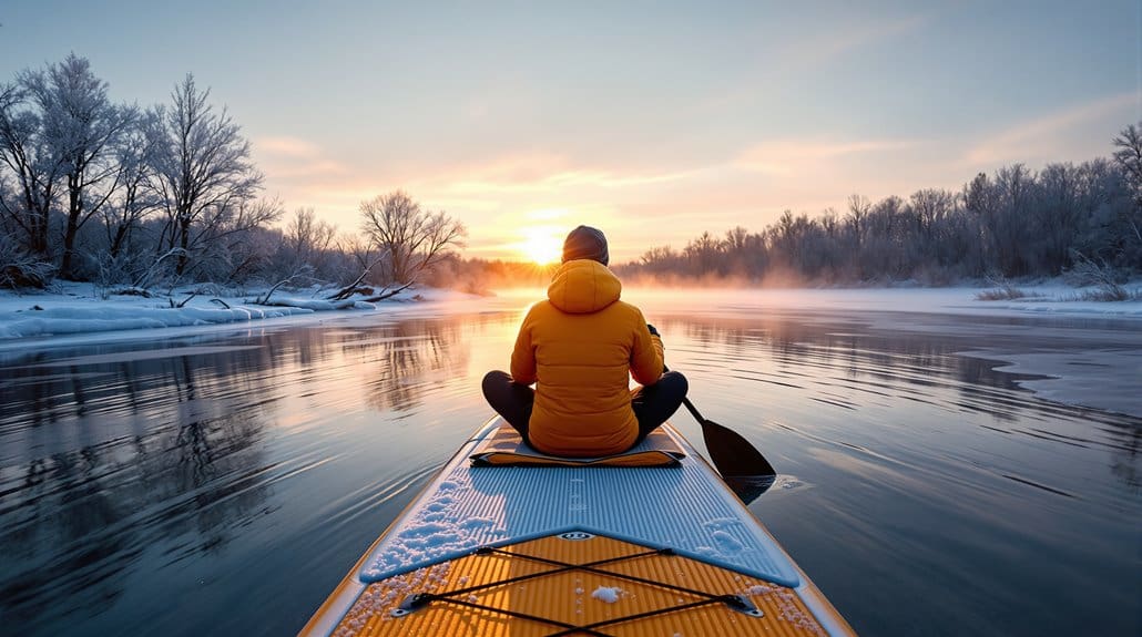 winter mindful paddling meditation