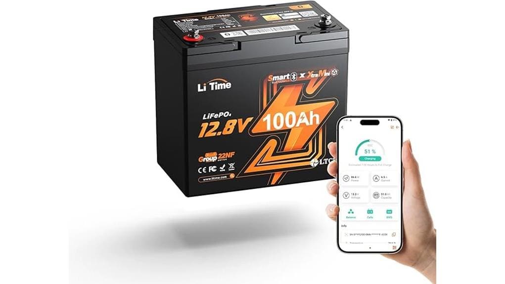 compact 12v 100ah bluetooth battery