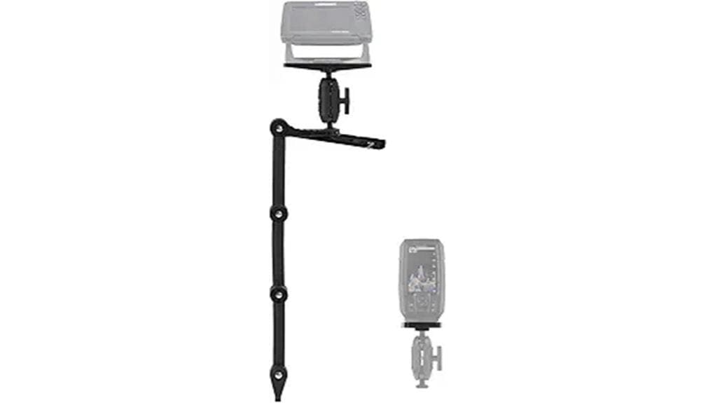 compact adjustable kayak transducer mount