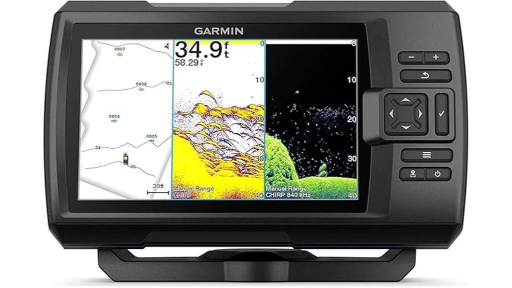 compact colorful fishfinder with gps