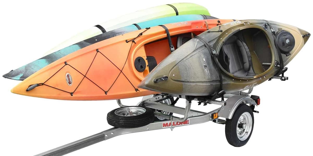 Malone Auto Racks MicroSport 4-Boat FoldAway-J Kayak Trailer Package