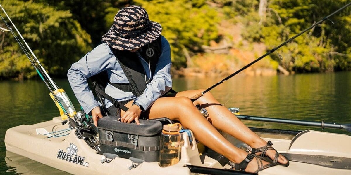 Perception Kayaks Outlaw 11.5 Sit-on-Top Fishing Kayak with Fold Away Lawn Chair Seat Perception Kayaks Outlaw 11.5 Sit-on-Top Fishing Kayak with Fold Away Lawn Chair Seat