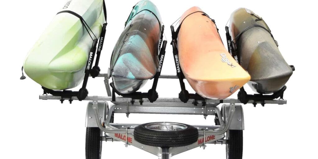 Malone Auto Racks MicroSport 4-Boat FoldAway-J Kayak Trailer Pkg