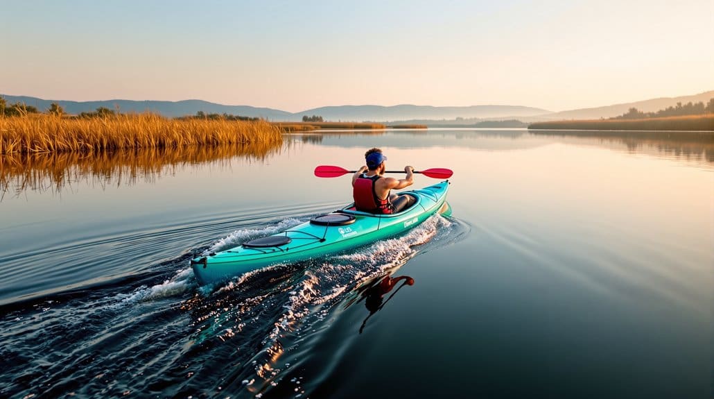 paddling together in tandem