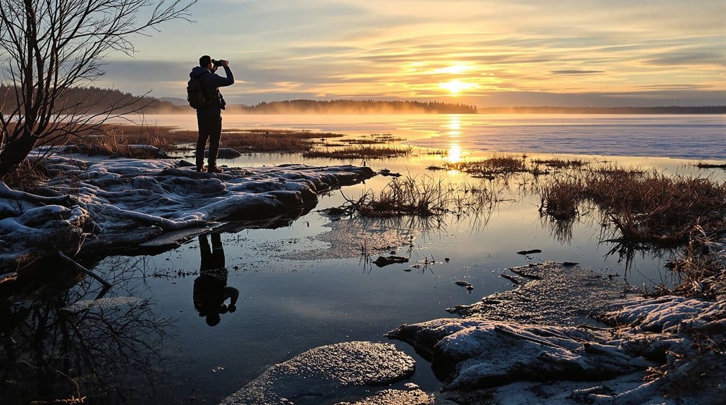 scout sheltered creeks at low tide