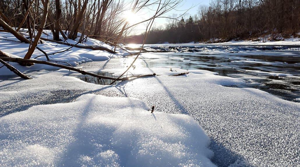 slow backwaters freeze first