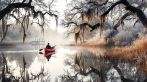 winter paddling cajun bayou