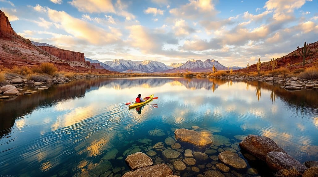 winter reservoirs layered clear water paddling